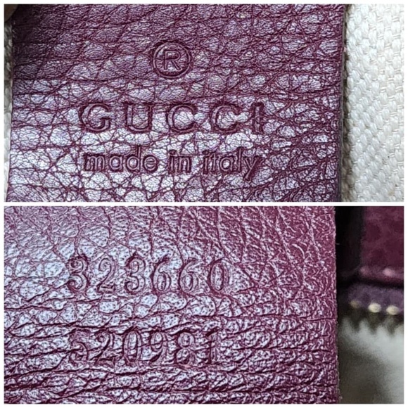 Authentic GUCCI Pebbled Leather Medium Bamboo Shopping Tote Bag Burgundy - Picture 7 of 14